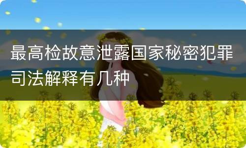 最高检故意泄露国家秘密犯罪司法解释有几种