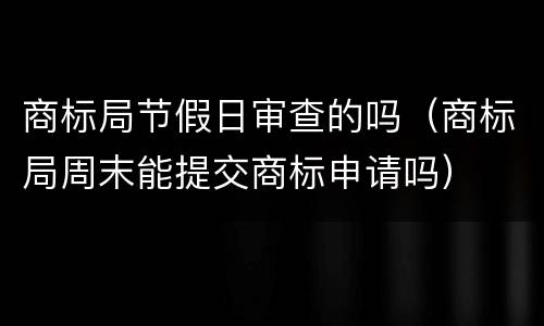商标局节假日审查的吗（商标局周末能提交商标申请吗）