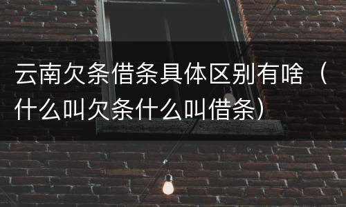 云南欠条借条具体区别有啥（什么叫欠条什么叫借条）