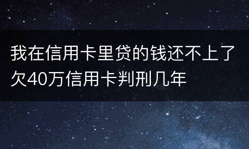 我在信用卡里贷的钱还不上了欠40万信用卡判刑几年