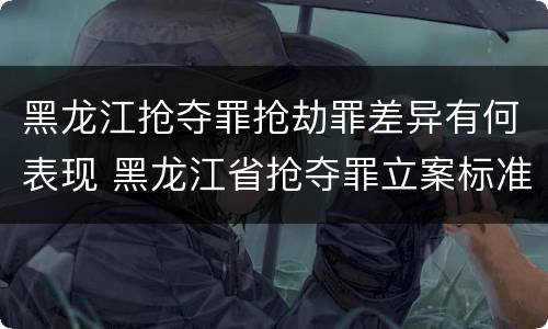 黑龙江抢夺罪抢劫罪差异有何表现 黑龙江省抢夺罪立案标准