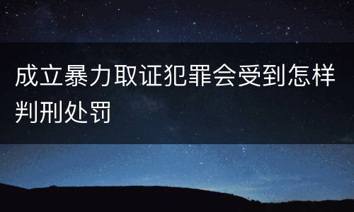 成立暴力取证犯罪会受到怎样判刑处罚