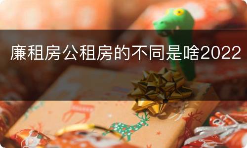 廉租房公租房的不同是啥2022