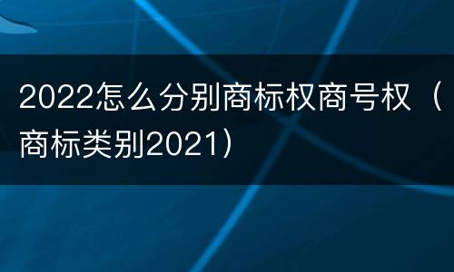 2022怎么分别商标权商号权（商标类别2021）