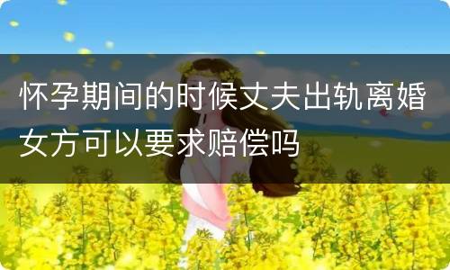 怀孕期间的时候丈夫出轨离婚女方可以要求赔偿吗