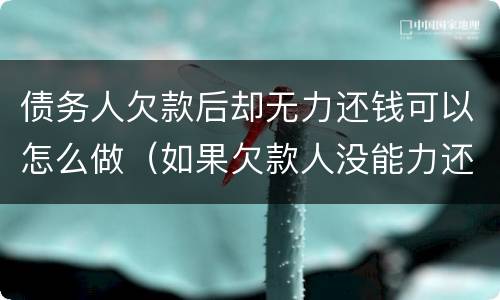 债务人欠款后却无力还钱可以怎么做（如果欠款人没能力还债怎么办）
