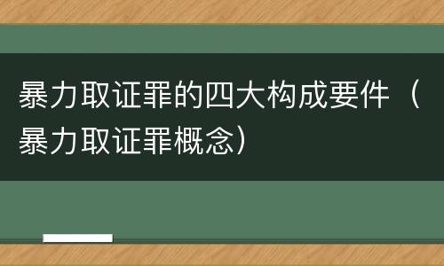 暴力取证罪的四大构成要件（暴力取证罪概念）