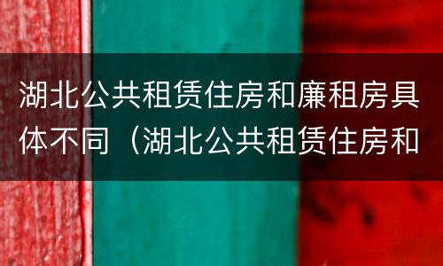 湖北公共租赁住房和廉租房具体不同（湖北公共租赁住房和廉租房具体不同点）