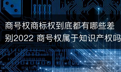 商号权商标权到底都有哪些差别2022 商号权属于知识产权吗