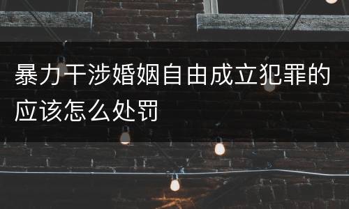 暴力干涉婚姻自由成立犯罪的应该怎么处罚