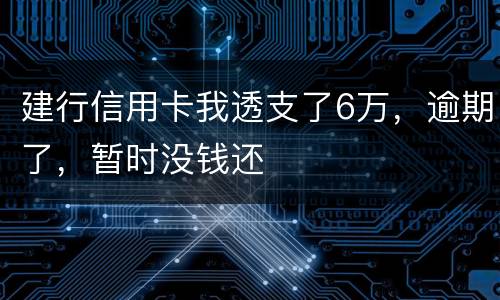 建行信用卡我透支了6万，逾期了，暂时没钱还
