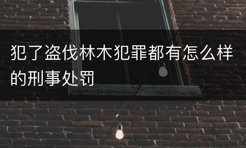 犯了盗伐林木犯罪都有怎么样的刑事处罚