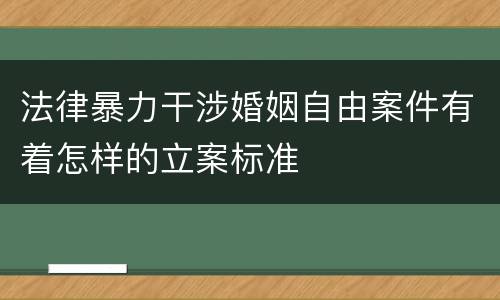 法律暴力干涉婚姻自由案件有着怎样的立案标准