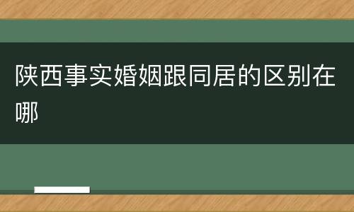 陕西事实婚姻跟同居的区别在哪