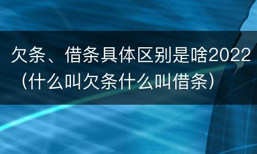 欠条、借条具体区别是啥2022（什么叫欠条什么叫借条）