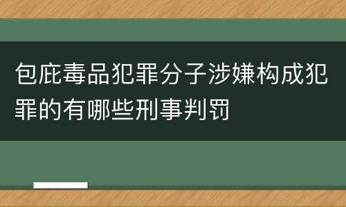 包庇毒品犯罪分子涉嫌构成犯罪的有哪些刑事判罚