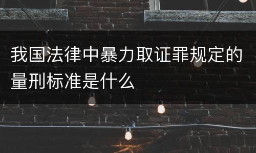 我国法律中暴力取证罪规定的量刑标准是什么