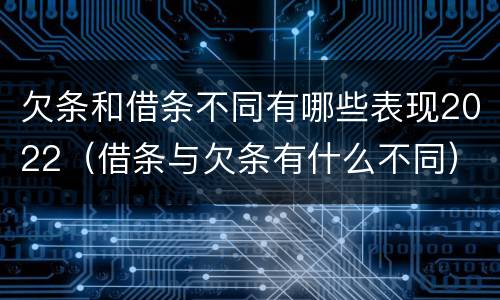 欠条和借条不同有哪些表现2022（借条与欠条有什么不同）