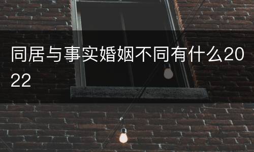 同居与事实婚姻不同有什么2022