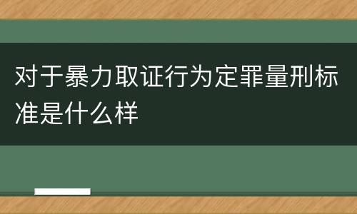对于暴力取证行为定罪量刑标准是什么样