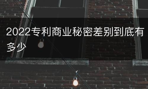2022专利商业秘密差别到底有多少