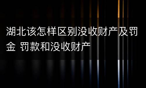 湖北该怎样区别没收财产及罚金 罚款和没收财产