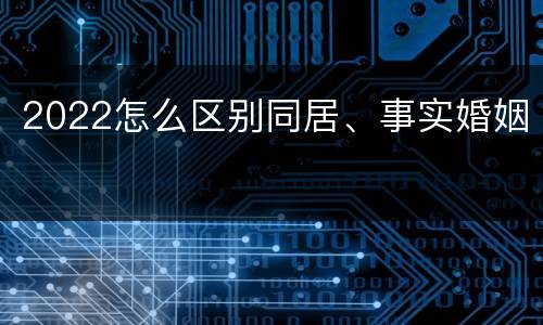 2022怎么区别同居、事实婚姻