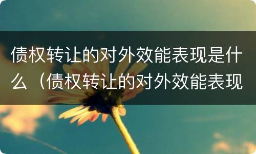 债权转让的对外效能表现是什么（债权转让的对外效能表现是什么意思）