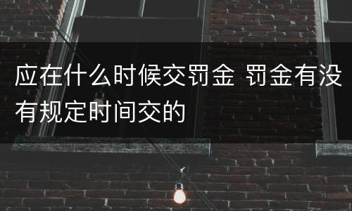 应在什么时候交罚金 罚金有没有规定时间交的