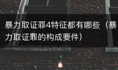 暴力取证罪4特征都有哪些（暴力取证罪的构成要件）