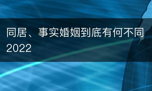 同居、事实婚姻到底有何不同2022