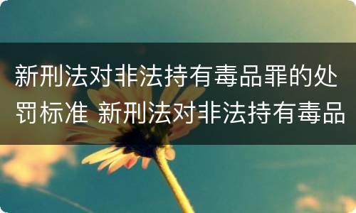新刑法对非法持有毒品罪的处罚标准 新刑法对非法持有毒品罪的处罚标准是