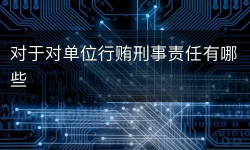 对于对单位行贿刑事责任有哪些