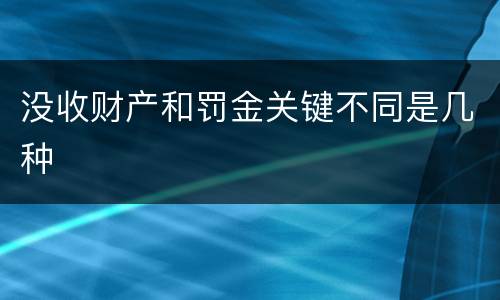 没收财产和罚金关键不同是几种