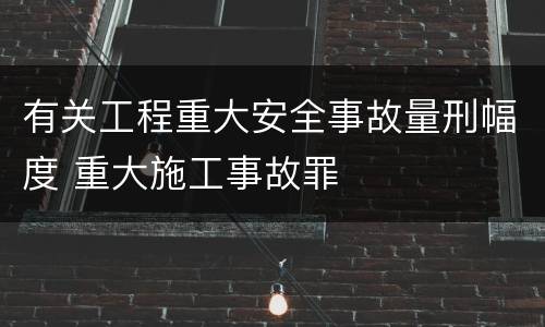 有关工程重大安全事故量刑幅度 重大施工事故罪