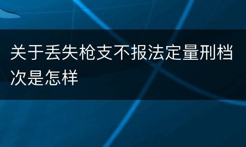 关于丢失枪支不报法定量刑档次是怎样