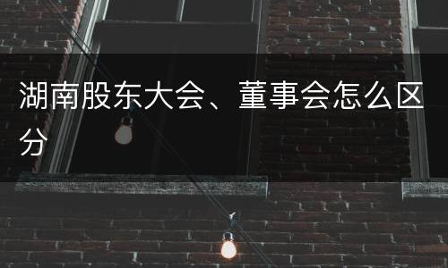 湖南股东大会、董事会怎么区分