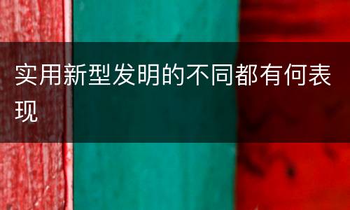 实用新型发明的不同都有何表现