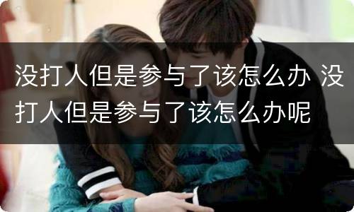 没打人但是参与了该怎么办 没打人但是参与了该怎么办呢