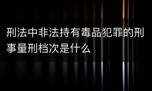 刑法中非法持有毒品犯罪的刑事量刑档次是什么