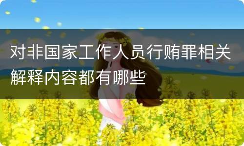 对非国家工作人员行贿罪相关解释内容都有哪些