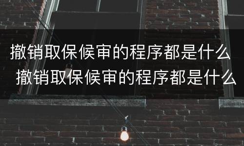 撤销取保候审的程序都是什么 撤销取保候审的程序都是什么意思