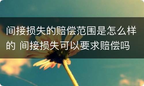 间接损失的赔偿范围是怎么样的 间接损失可以要求赔偿吗