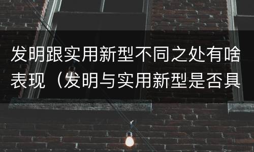 发明跟实用新型不同之处有啥表现（发明与实用新型是否具有实用性）