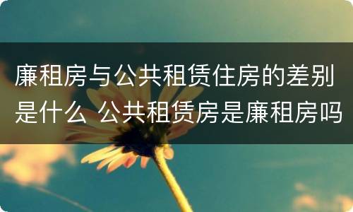 廉租房与公共租赁住房的差别是什么 公共租赁房是廉租房吗