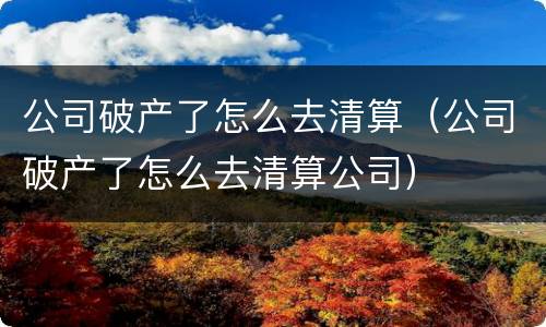 公司破产了怎么去清算（公司破产了怎么去清算公司）