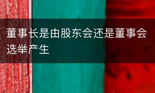 董事长是由股东会还是董事会选举产生