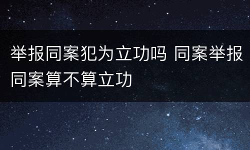 举报同案犯为立功吗 同案举报同案算不算立功