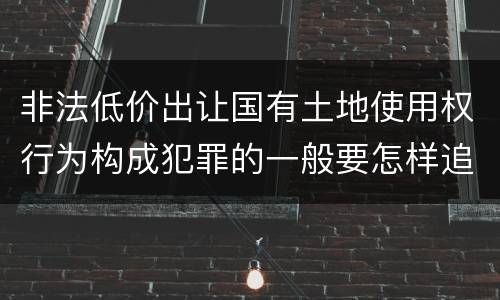 非法低价出让国有土地使用权行为构成犯罪的一般要怎样追究责任
