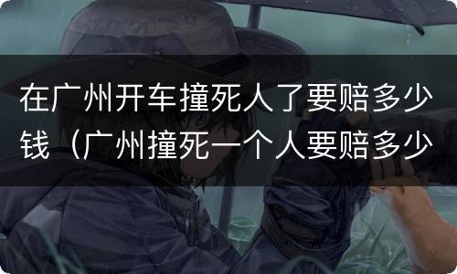 在广州开车撞死人了要赔多少钱（广州撞死一个人要赔多少钱）